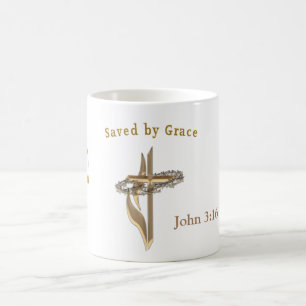 Mug Verset biblique sauvé par Grace