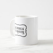 Mug Verset biblique simple et courageux Blanc (Devant gauche)