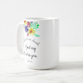 Mug verset biblique sur la peur Aquarelle Fleurs Foi (Devant gauche)