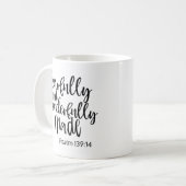 Mug Verset biblique terriblement et merveilleusement f (Devant gauche)
