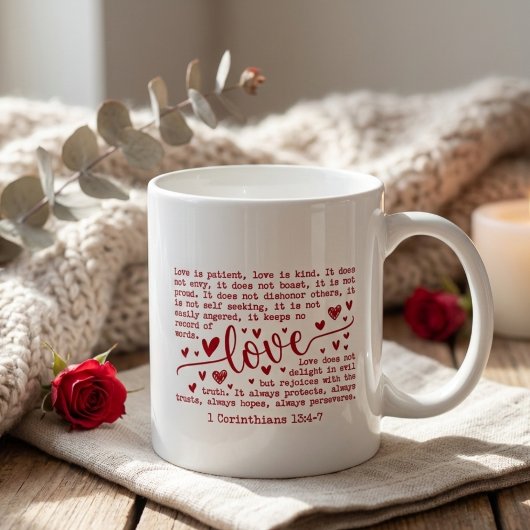 Mug Verset de la Bible chrétienne pour la Saint-Valent