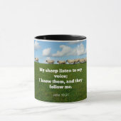 Mug verset de la Bible, Jean 10:27, Mon mouton... (Centre)