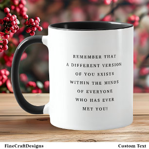 Mug Versions De Vous Citation Poignée Police Noire ten