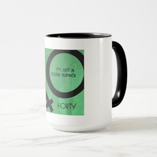 Mug Vert 40 Décennie Anniversaire (Devant droit)