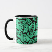 Mug Vert, abstrait, rétro (Gauche)