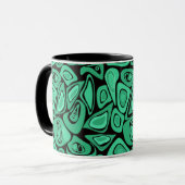 Mug Vert, abstrait, rétro (Devant gauche)