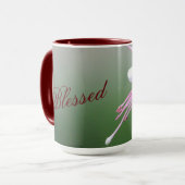 Mug Vert Avec Fleurs Roses (Devant gauche)