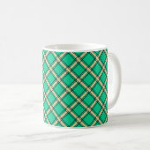 Mug Vert beige, motif plaid (Devant droit)