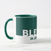 Mug Vert BÉNÉFICIÉ Dans Le Nom De Jésus Christian (Gauche)