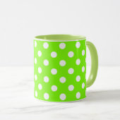 mug vert, blanc et vert à pois (Devant droit)
