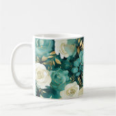 Mug Vert blanc or Rose Floral (Gauche)