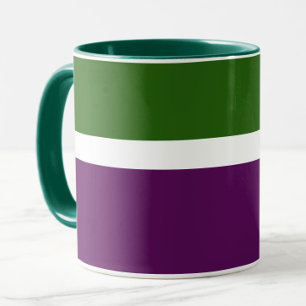 Mug Vert blanc violet couleur pâle Design de bloc de c