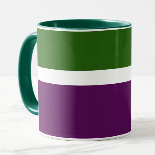 Mug Vert blanc violet couleur pâle Design de bloc de c