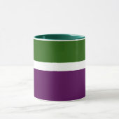 Mug Vert blanc violet couleur pâle Design de bloc de c (Centre)
