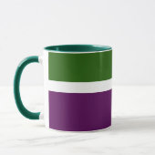 Mug Vert blanc violet couleur pâle Design de bloc de c (Gauche)
