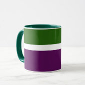 Mug Vert blanc violet couleur pâle Design de bloc de c (Devant gauche)