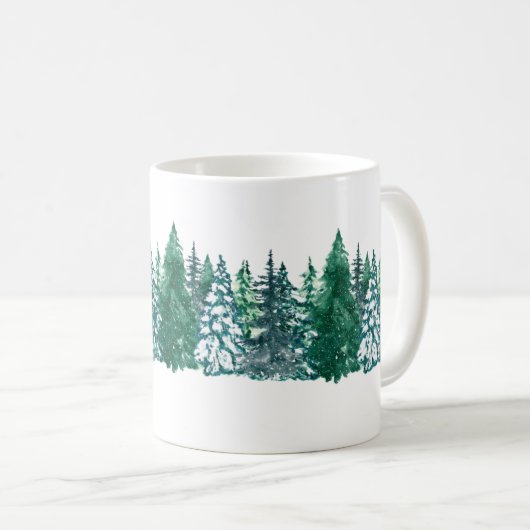 Mug vert blanc wraparound vert forêt (Devant droit)