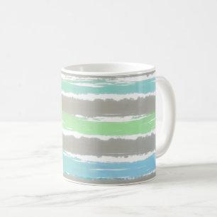 Mug Vert Bleu Bois sec Gris Aquarelle Gris