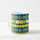Mug Vert bleu traditionnel Motif tribal (Devant gauche)