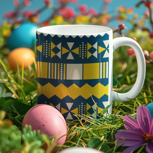 Mug Vert bleu traditionnel Motif tribal