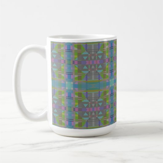 Mug Vert bleu violet géométrique (Gauche)