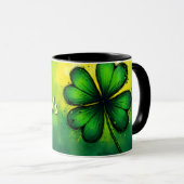 Mug Vert, Bonheur & Joie - Bonne St. Patrick! (Devant droit)