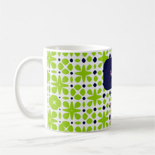 Mug Vert brillant rose et noir artistique