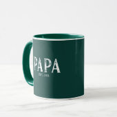 Mug Vert Chasseur Année de création Papa (Devant gauche)