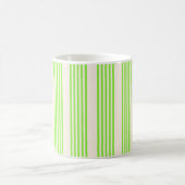 Mug Vert citron vert et beige cinq rayures motif (Centre)