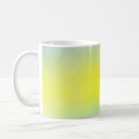 Mug Vert clair, abstrait jaune flou arrière - plan. C (Gauche)