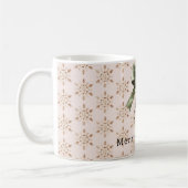 Mug Vert Cône de Pin Noël Crème Flocons de Neige (Gauche)