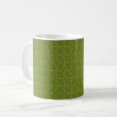 Mug Vert, cool, tendance, abstraction foliaire ludique (Devant gauche)