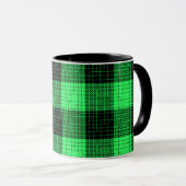 Mug Vert Croix à carreaux Noir Buffalo Check (Devant droit)