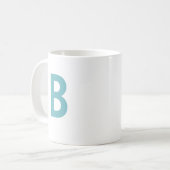 Mug Vert cyan Grande Lettre Initiale Monogramme Modern (Devant gauche)