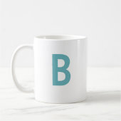 Mug Vert cyan Grande Lettre Initiale Monogramme Modern (Gauche)