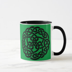 Mug Vert de cercle celtique et noir irlandais