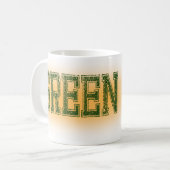 Mug Vert de Green Bay et grunge d'or (Devant gauche)