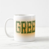 Mug Vert de Green Bay et grunge d'or (Gauche)