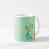 Mug Vert de menthe d'illustration d'aquarelle de lama (Devant droit)