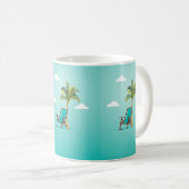 Mug Vert de Seafoam de palmier de chaise de plage (Devant droit)