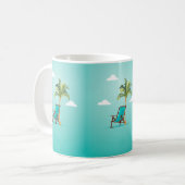 Mug Vert de Seafoam de palmier de chaise de plage (Devant gauche)