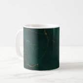 Mug Vert émeraude et or Marbre Texture Luxe (Devant gauche)
