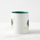Mug vert émeraude floral or (Centre)