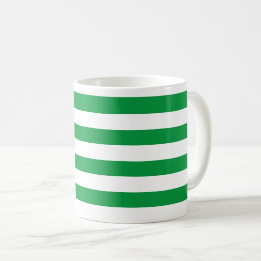 Mug Vert épais classique et blanc horizontal trié (Devant droit)