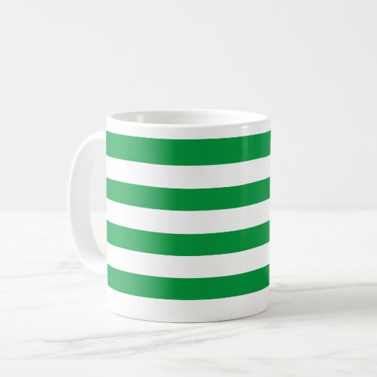 Mug Vert épais classique et blanc horizontal trié (Devant gauche)