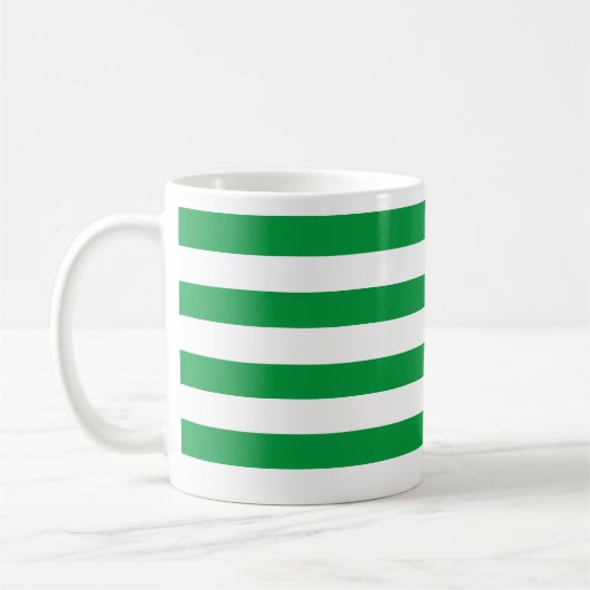 Mug Vert épais classique et blanc horizontal trié (Gauche)