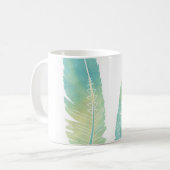 Mug Vert et bleu d'aquarelle de plume de Boho (Devant gauche)