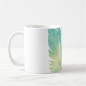 Mug Vert et bleu d'aquarelle de plume de Boho (Gauche)