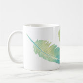 Mug Vert et bleu d'aquarelle de plume de Boho (Gauche)