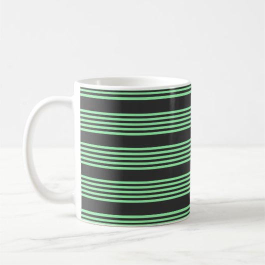 Mug Vert et charbon de bois cinq bandes motif (Gauche)